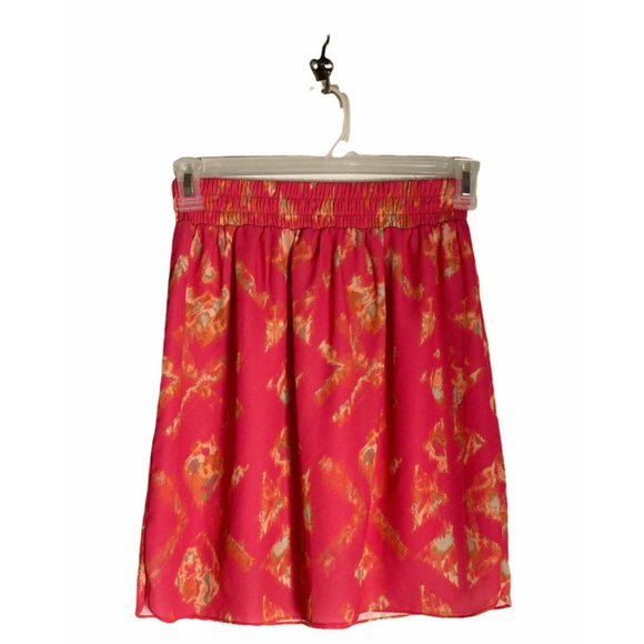 Mossimo Womens Small Coral Knee Length Skirt Pull On Elastic Waist Chiffon Lined - Picture 1 of 3